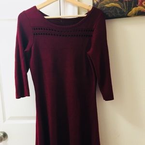 Sweater dress!!Dark RED